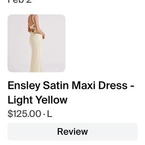 Meshki Ensley Satin Maxi Dress - Light
Yellow